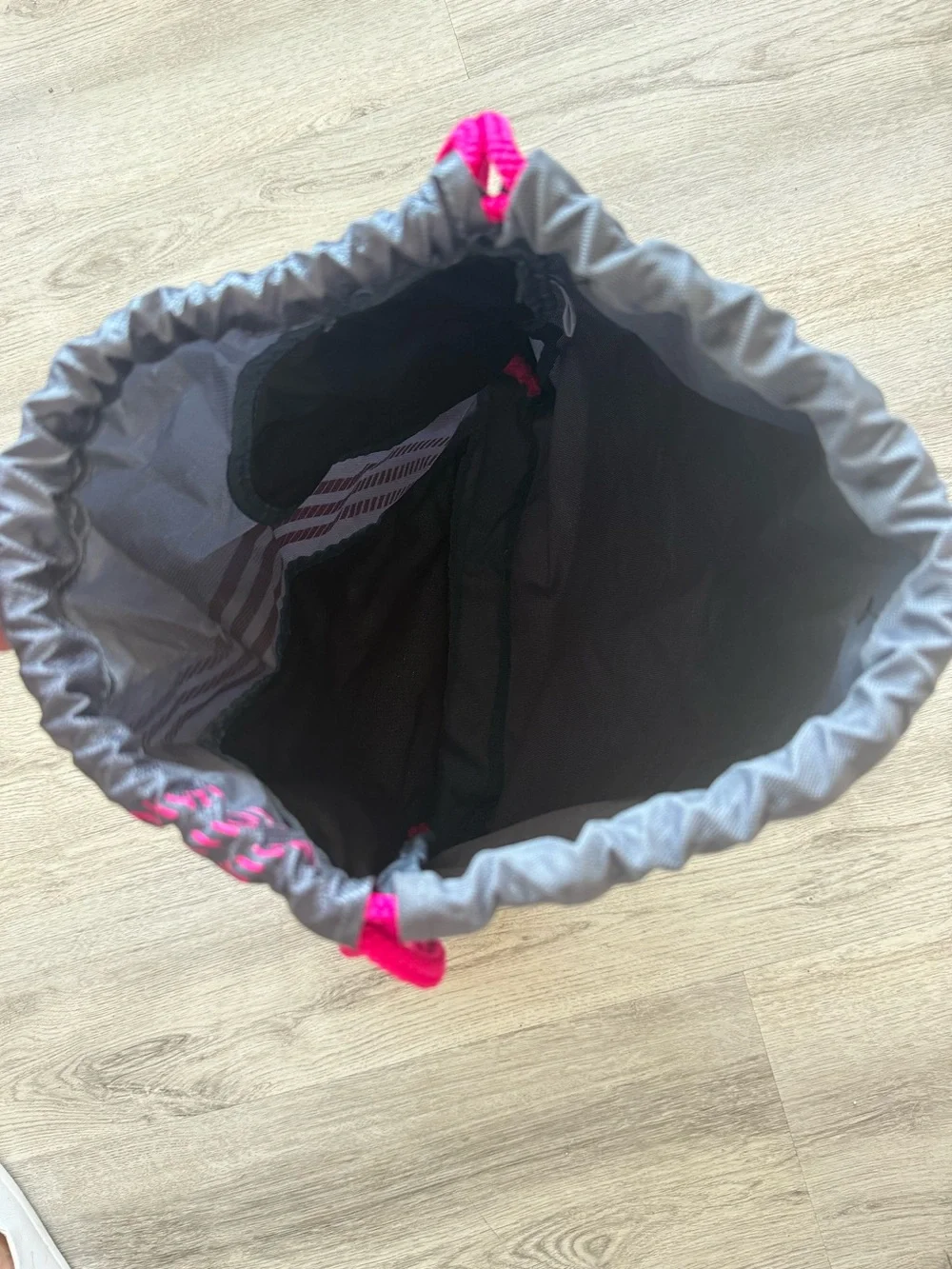 adidas Black and Hot Pink Drawstring Gym Backpack